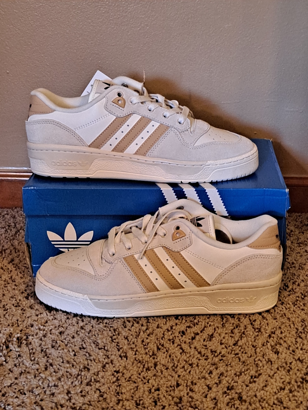 Adidas Rivalry Low Cloud White/Magic Beige/Alumina Men Size 8 Women Size 9